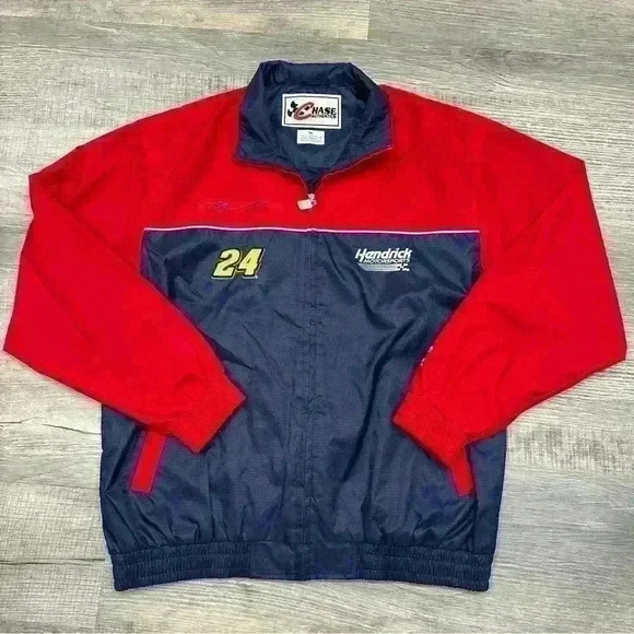 Vintage Chase Authentics Medium Jeff Gordon Nascar Windbreaker Jacket - Picture 1 of 16